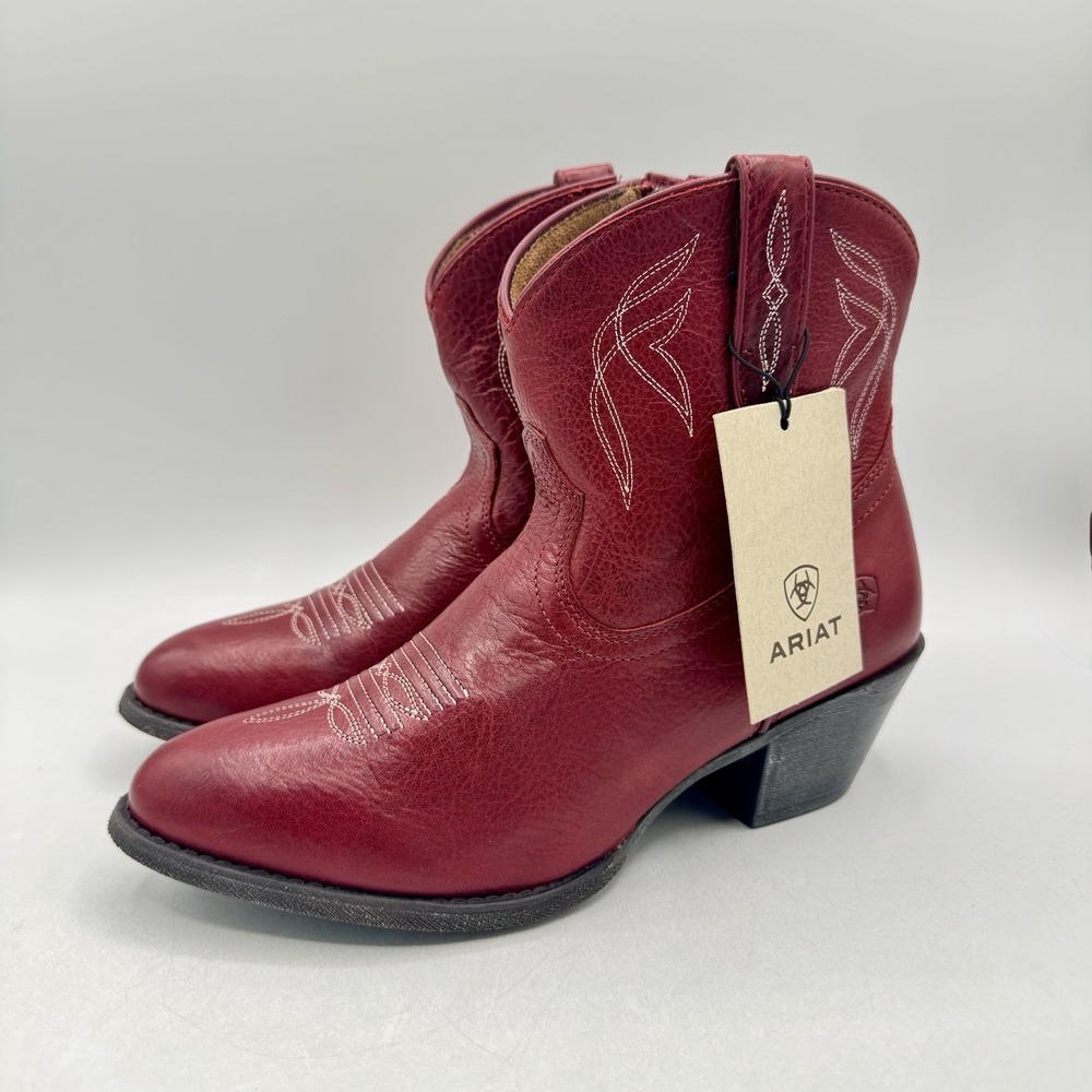 Ariat Darlin Ankle Boots Women's Size 9 B Red Leather